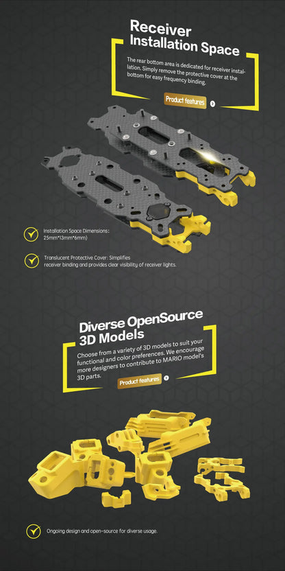 SpeedyBee Mario 5 O4 Frame Kit DC / XH Version with Carbon Fiber Plate FPV Freestyle RC Racing Drone