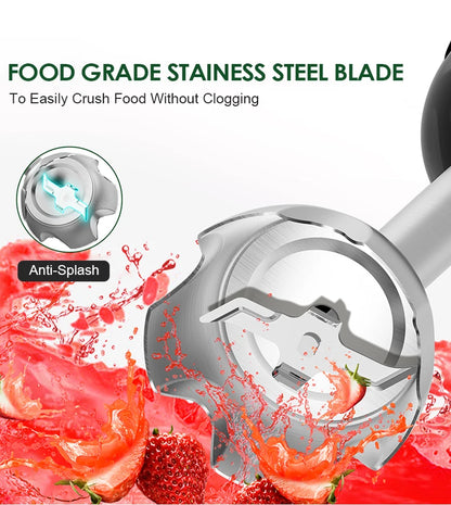 Wancle Electric Immersion Hand Blender Mixer 1000W 5 in 1 Powerful Kitchen Blender for Egg Whisk Meat Grinder Food Processor