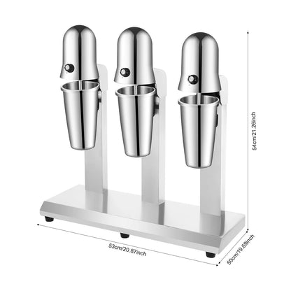 Triple Head Milkshake Maker, 18000 RPM, 3 X 180W Tabletop Blender with PC Cups for Commercial Use, 110V