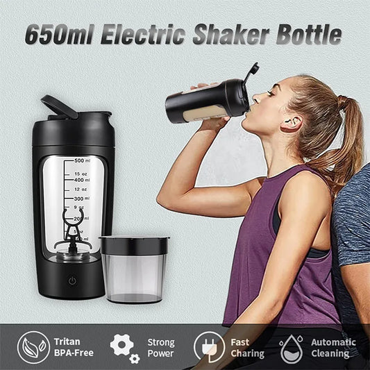 500ML Automatic Electric Protein Powder Mixing Cup Portable Shaker Bottle Blender for Gym Fitness Outdoor