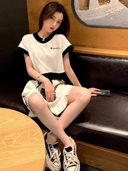 Short Sets for Women 2 Pieces Sleeve Korean Style Summer Fashion 2025 Outfit Trends Ensembles Vacation Outfits Full Woman Shorts