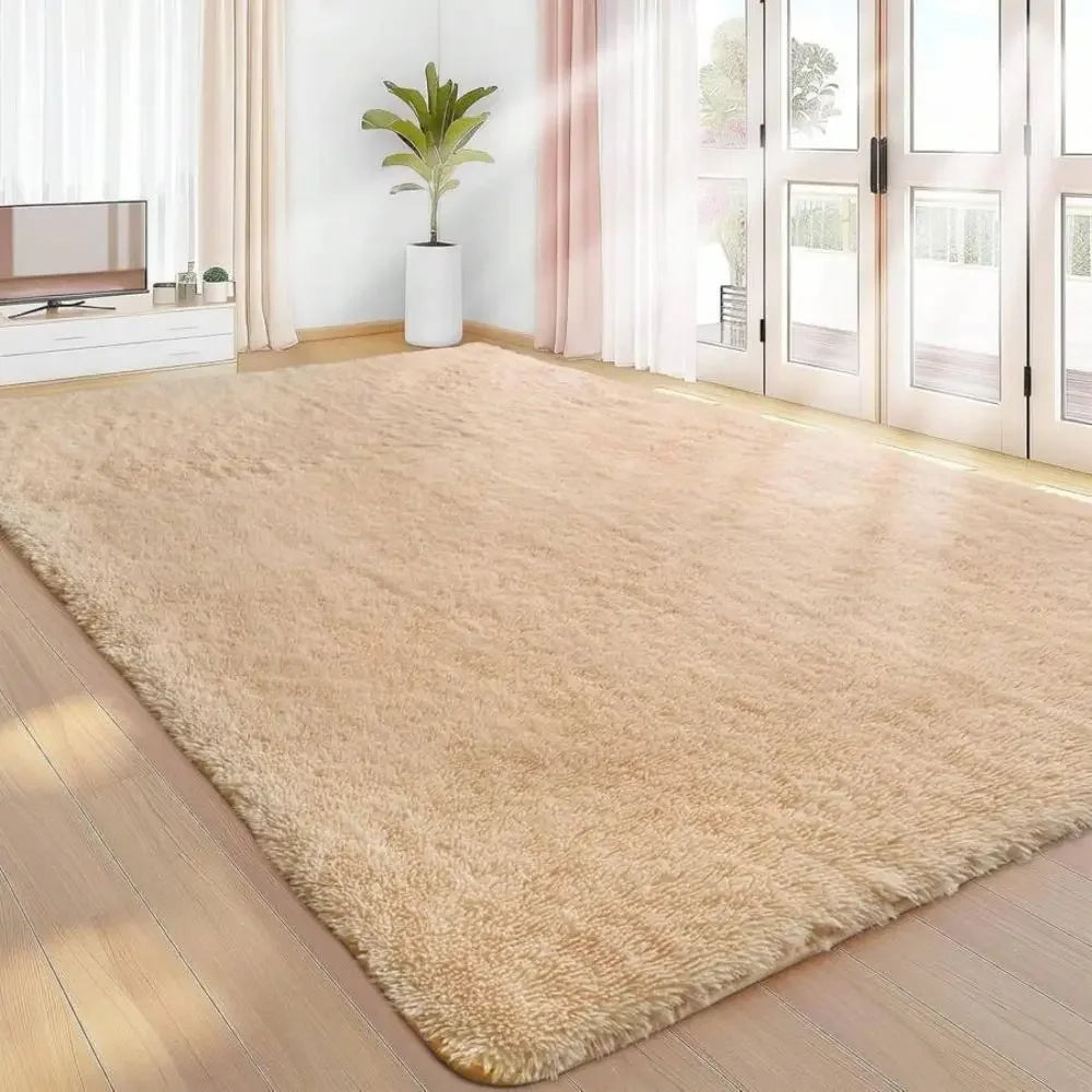 VIKAMA Pink Bedroom Carpet - Soft and Plush for Home Decor - Living Room, Dorm Room Floor Mat - Bedroom Side Rug