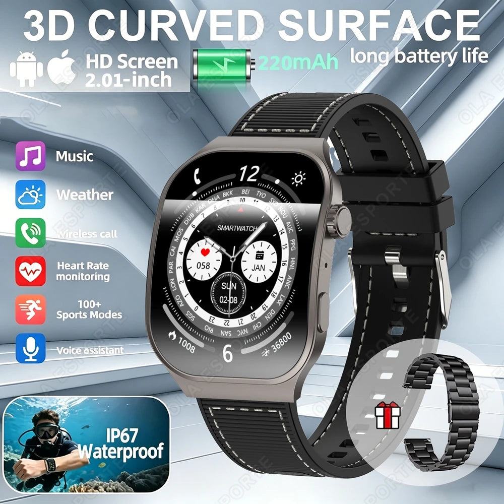 Watch Heart Rate Health Monitoring Watches Wireless BT Call Outdoor Sports Smartwatch HW12
