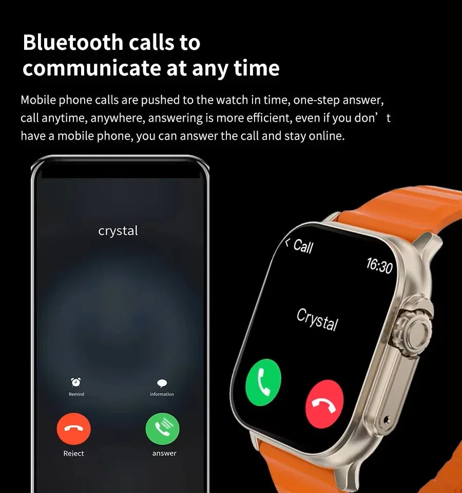 New Smartwatch Men 49mm Series 8 2.3"AMOLED Screen NFC Compass Waterproof For Apple Watch