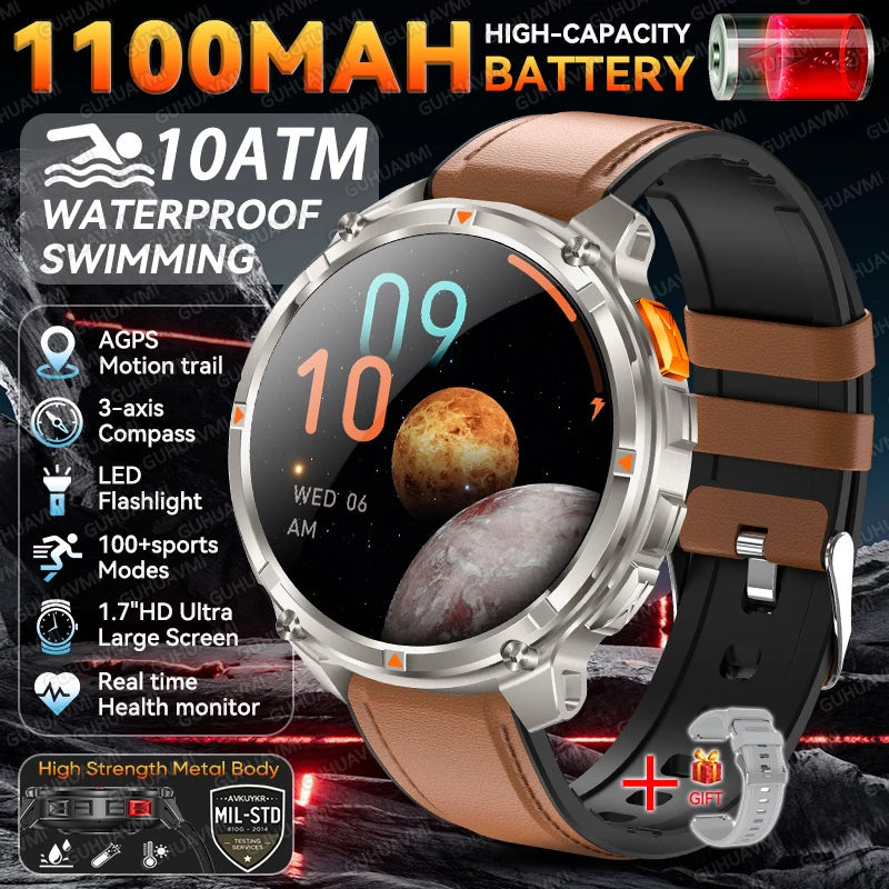 10ATM Waterproof Military Grade Sports Outdoor Smartwatches