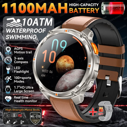 10ATM Waterproof Military Grade Sports Outdoor Smartwatches