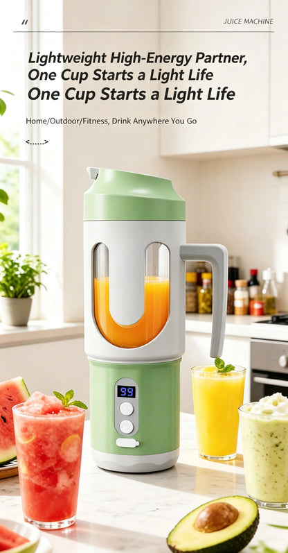 Dual Blades Wireless USB Rechargeable Portable Juicer Cup Multifunctional Fruit Vegetable Blender for Watermelon Fresh Juic