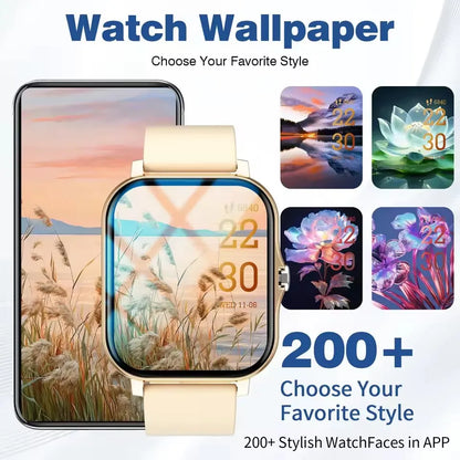 Android/IOS Phone Wireless Call AI Voice Assistant Multi Sport Modes Watch Waterproof Men Women Gift
