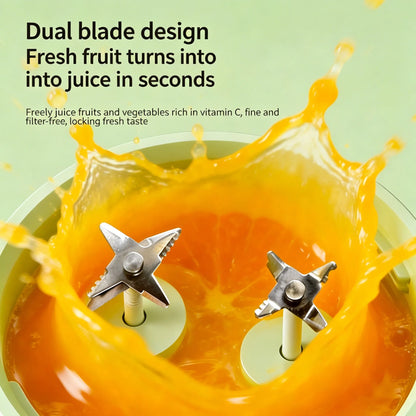 Dual Blades Wireless USB Rechargeable Portable Juicer Cup Multifunctional Fruit Vegetable Blender for Watermelon Fresh Juic