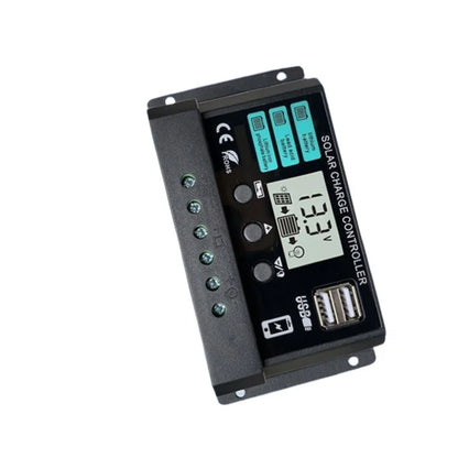 12V/24V 100A Solar Charge Controller AutoSwitch LCD Display with Overcharge/Short Circuit Protection for RV Boat Off-Grid System