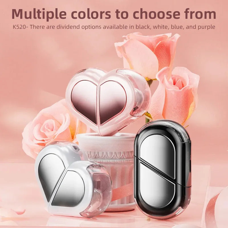 K520 Bluetooth Wireless Earphones Rotatable Heart Shape Charging Box Low Latency Gaming Stereo In Ear Earbuds
