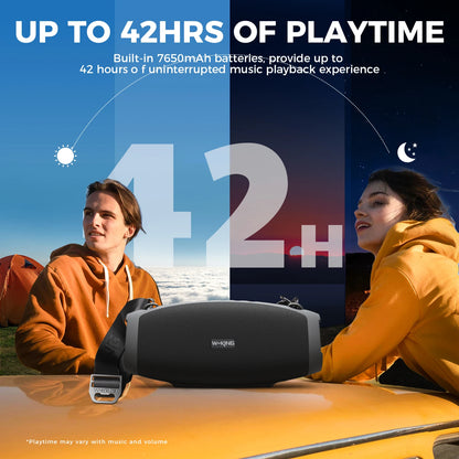 W-KING X10MIC (120W PEAK) 70W Portable Loud Bluetooth Speakers with Wireless Microphone,  Waterproof Outdoor Wireless Bluetooth