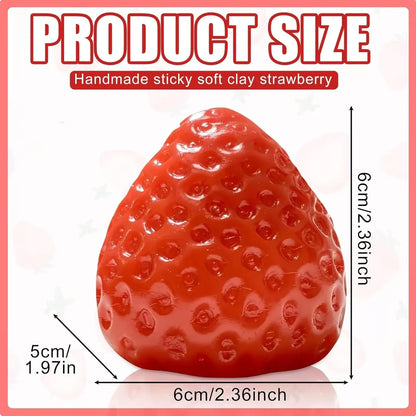 1pcs Taba Squishies Strawberry Fruit Squeeze Toys Kawaii Sticky Stress Fidget Toy Gift Perfect Desk Accessory for Kids Adults