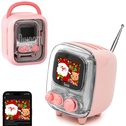 Divoom T-tiivoo-2 Mini small tv portable Radio FM with Adjustable Antenna Vintage Wireless 5.0 Bluetooth Speaker cute gift