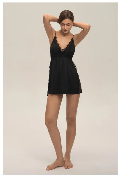 Plus Size 3XL -5XL Female Nightgown Chemise Sleepwear