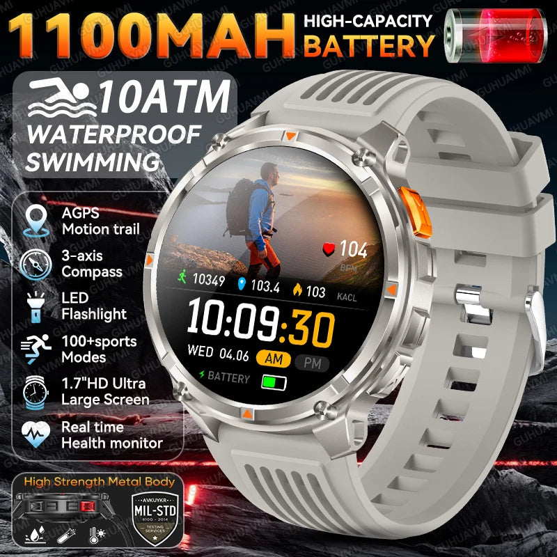 10ATM Waterproof Military Grade Sports Outdoor Smartwatches