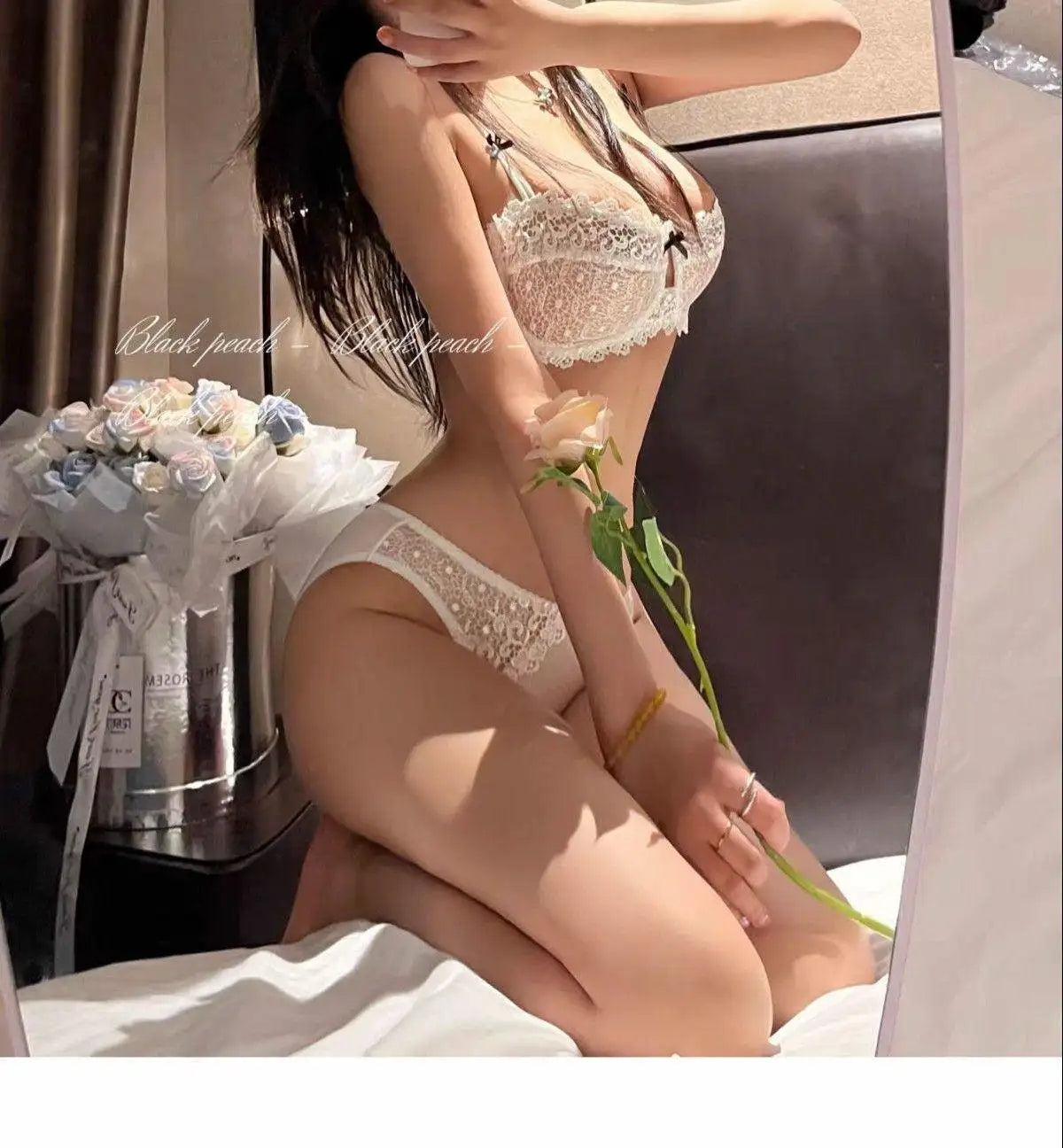 New Arrival Sweet Spicy Lace Lingerie Set Ultra Thin Half Cup Push Up Bra Soft Underwire Anti Sag Comfortable Women Wear