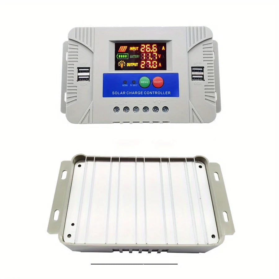 60A Smart Solar Charge Controller 12V/24V/36V/48V Auto,PWM 3-Stage Charging,LCD Display,for Lead-Acid/AGM/Gel/Li-ion/LiFePO4