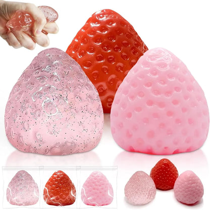 1pcs Taba Squishies Strawberry Fruit Squeeze Toys Kawaii Sticky Stress Fidget Toy Gift Perfect Desk Accessory for Kids Adults