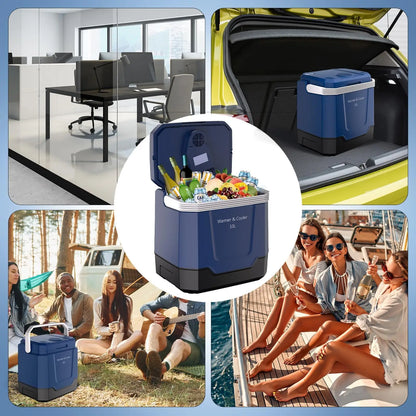 35QT Electric Cooler, Portable Car Refrigerator & Plug-In Cooler with 12V DC & AC Power, Travel Cooler for Camping, Road Trips, Truck Travel & Home Use, car fridge with Locking Handle