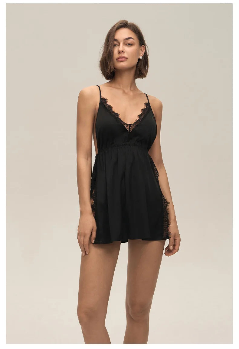 Plus Size 3XL -5XL Female Nightgown Chemise Sleepwear