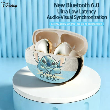 Cartoon Lilo & Stitch Angel TWS Wireless Earphones Bluetooth 5.3 Dual MIC Stereo Noise Reduction Bass HIFI Touch Control Earbuds