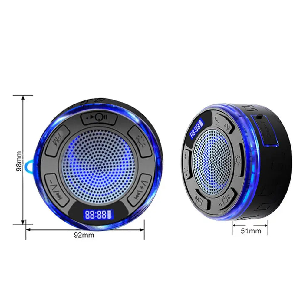 Waterproof Bluetooth Speaker with Strong Suction Cup, Mini Portable Wireless Shower Speaker for Bathroom, Home Outdoor Use