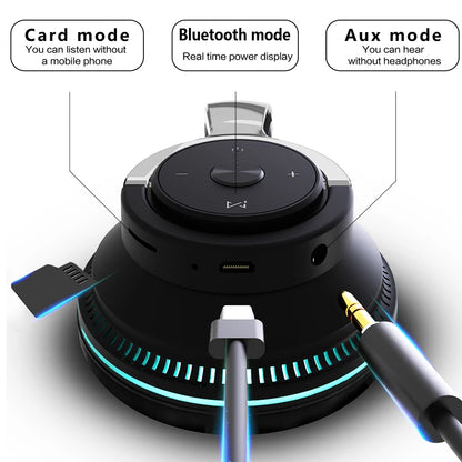 H2 Wireless Bluetooth Headphone With Microphone Foldable Headsets Bass HiFi Sound Music Stereo Earphone For Smartphones Game