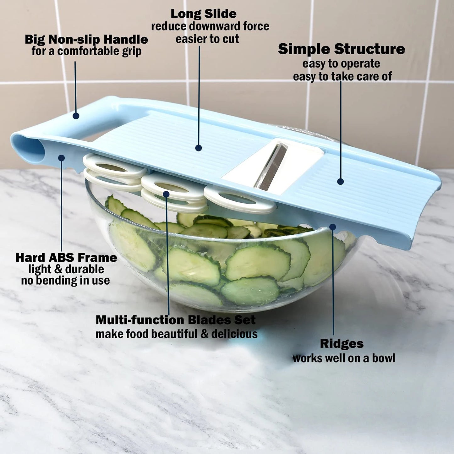 5 in 1 Mandoline Slicer for Kitchen Vegetable Slicer Multi Blade Potato Chip, Veggie Slicer, Vegetable Cutter,