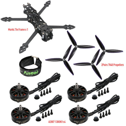 Mark4 Mark 4 7inch 295mm FPV Frame& F4 V3S PLUS Stack BLS 60A ESC &A2807 1300KV Brushless Motor& 7040 propeller Rc Drone Kit