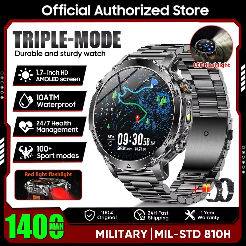 Smart Watch IP68 Waterproof Sports Run tracker Outdoors Compass Military Smartwatch