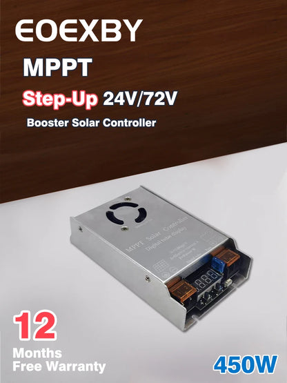 450W MPPT Booster Solar Controller 12V~50V  Step-up Charging For 24V36V48V60V72V LiFePO4 Lithium Lead-acid Gel Battery