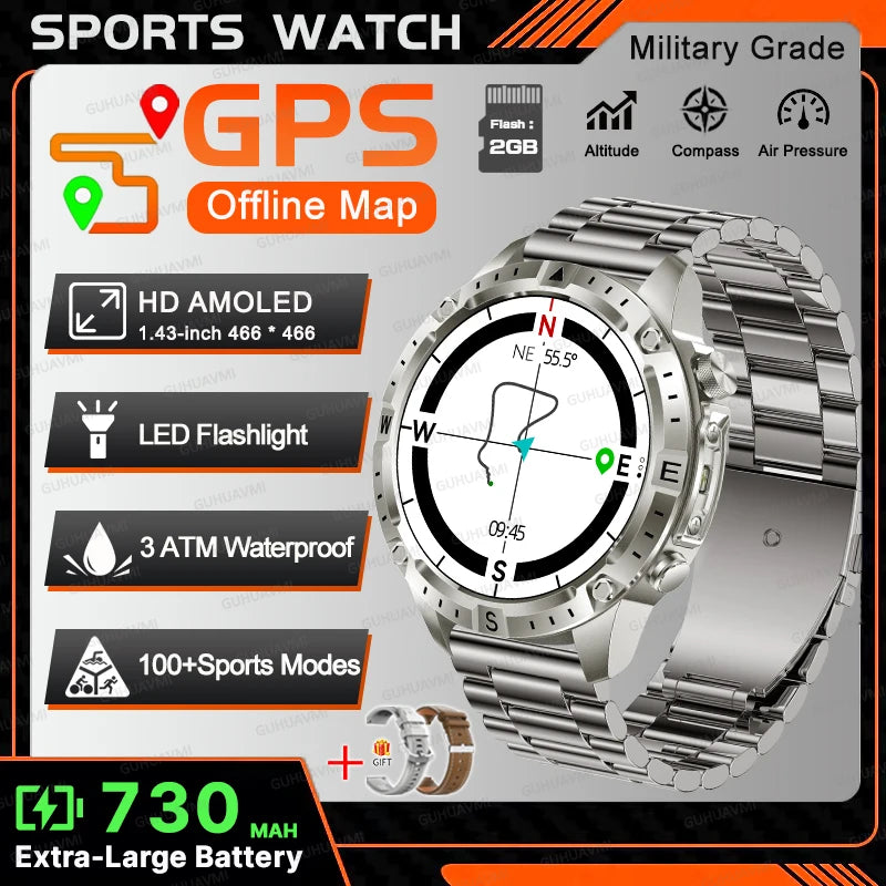 Waterproof Compass BT Call Swim Sports Bracelets For Men