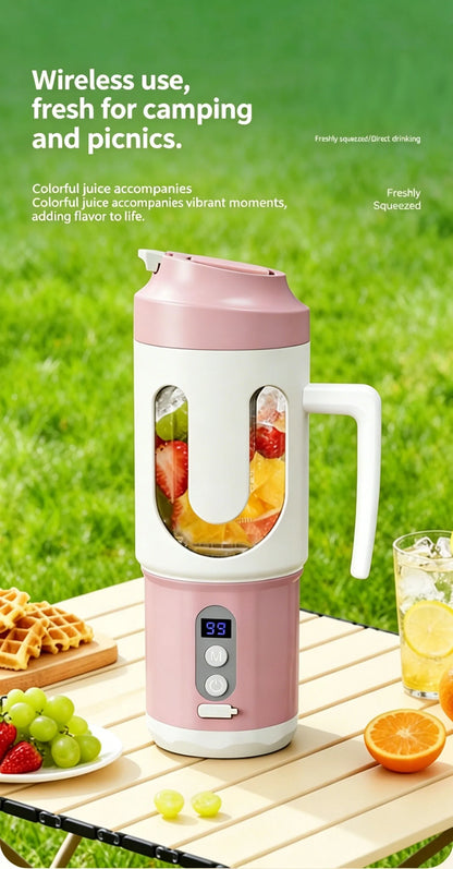 Dual Blades Wireless USB Rechargeable Portable Juicer Cup Multifunctional Fruit Vegetable Blender for Watermelon Fresh Juic