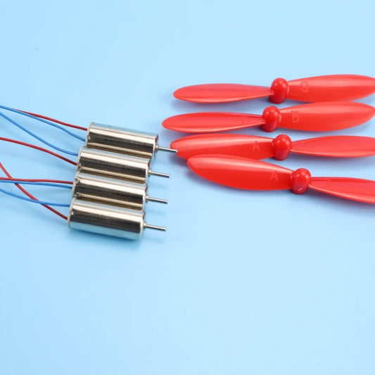 4 X DIY DC 3.7V 50000RPM 716 Hollow Cup Coreless High-speed Motor with 4 X 55MM Propeller Cw CCW for DIY Micro FPV Quadcopter