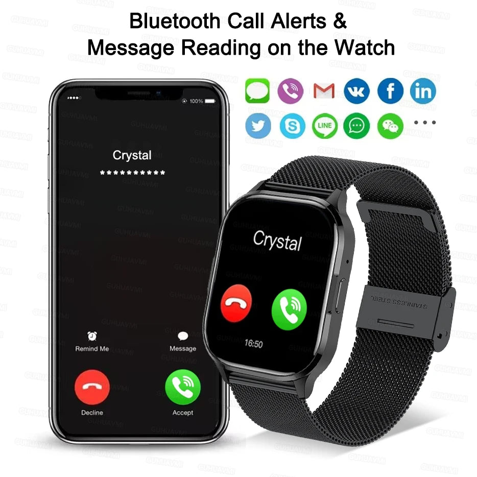 Ultra Thin Smart Watch Man Women Screen Always Display Time Sports