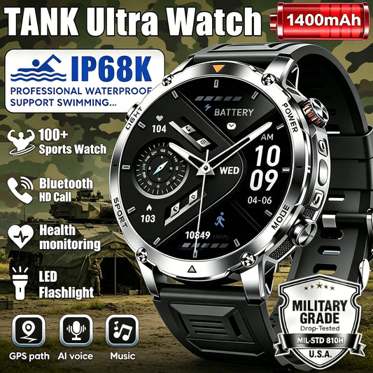 Smart Watch IP68 Waterproof Sports Run tracker Outdoors Compass Military Smartwatch