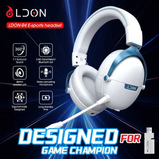 LDON F04 Pro Wireless Bluetooth Headphones Music Gaming Earphones Bluetooth Wireless Noise Cancelling Mic Headset