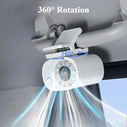 2026 Portable Clip On Car Cooling Fan 100 Speed USB Rechargeable Mini Fan(Beige)