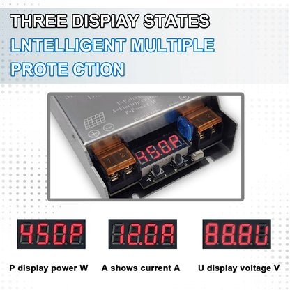 450W MPPT Booster Solar Controller 12V~50V  Step-up Charging For 24V36V48V60V72V LiFePO4 Lithium Lead-acid Gel Battery