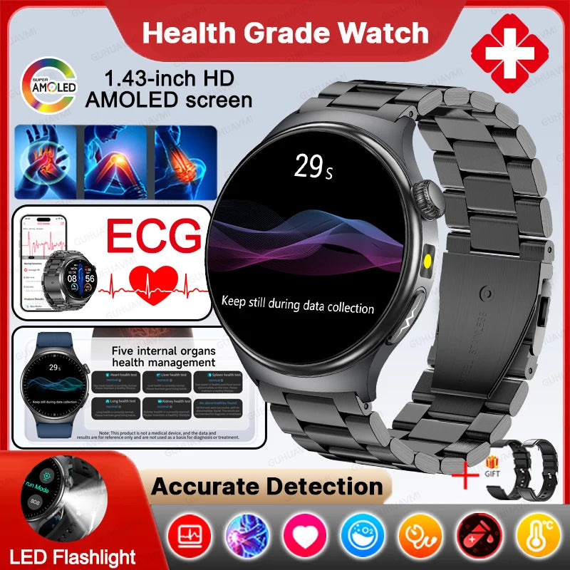 Health Check Body Temperature BT Call Sports Smart Watches For Men 2026