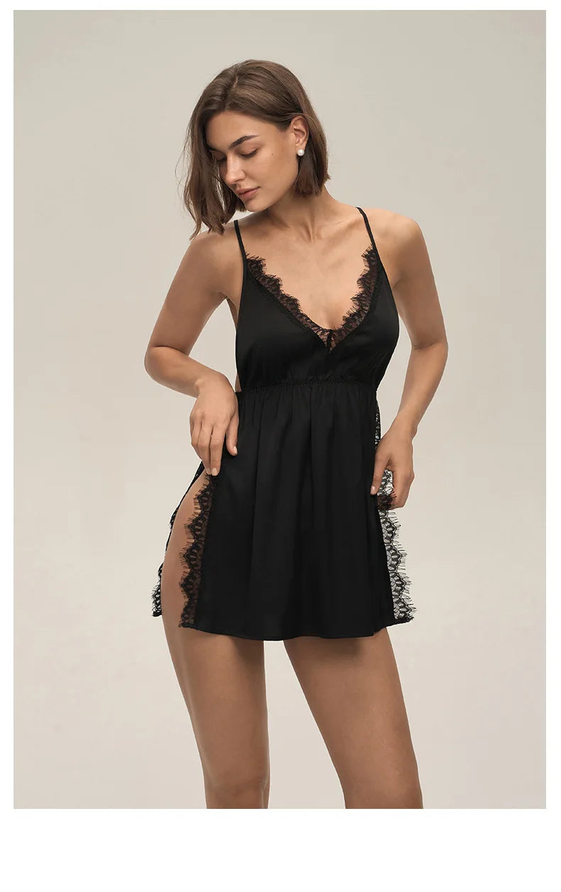 Plus Size 3XL -5XL Female Nightgown Chemise Sleepwear