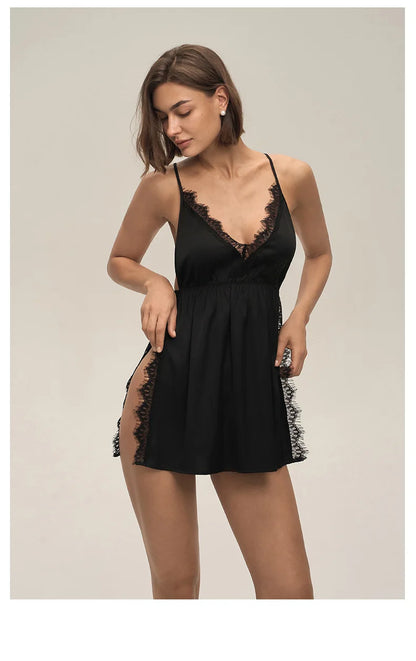 Plus Size 3XL -5XL Female Nightgown Chemise Sleepwear