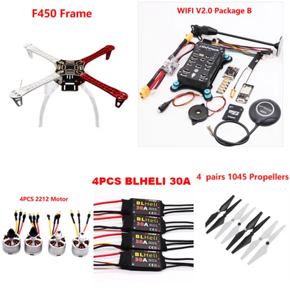 PixHawk2.4.8 Flight Control F450 Drone Kit Ardupilot 100MW Radio Telemetry Quadcopter BLHELI 30A 2212 Motor ESC Landing Gear