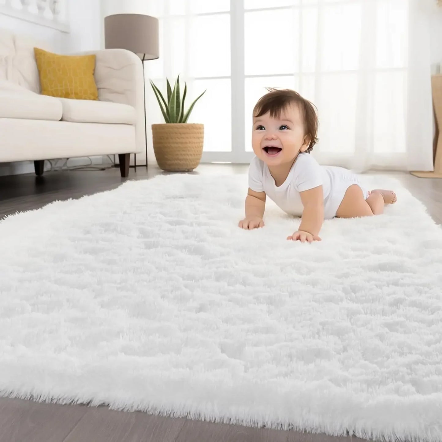VIKAMA Pink Bedroom Carpet - Soft and Plush for Home Decor - Living Room, Dorm Room Floor Mat - Bedroom Side Rug