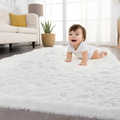 VIKAMA Pink Bedroom Carpet - Soft and Plush for Home Decor - Living Room, Dorm Room Floor Mat - Bedroom Side Rug