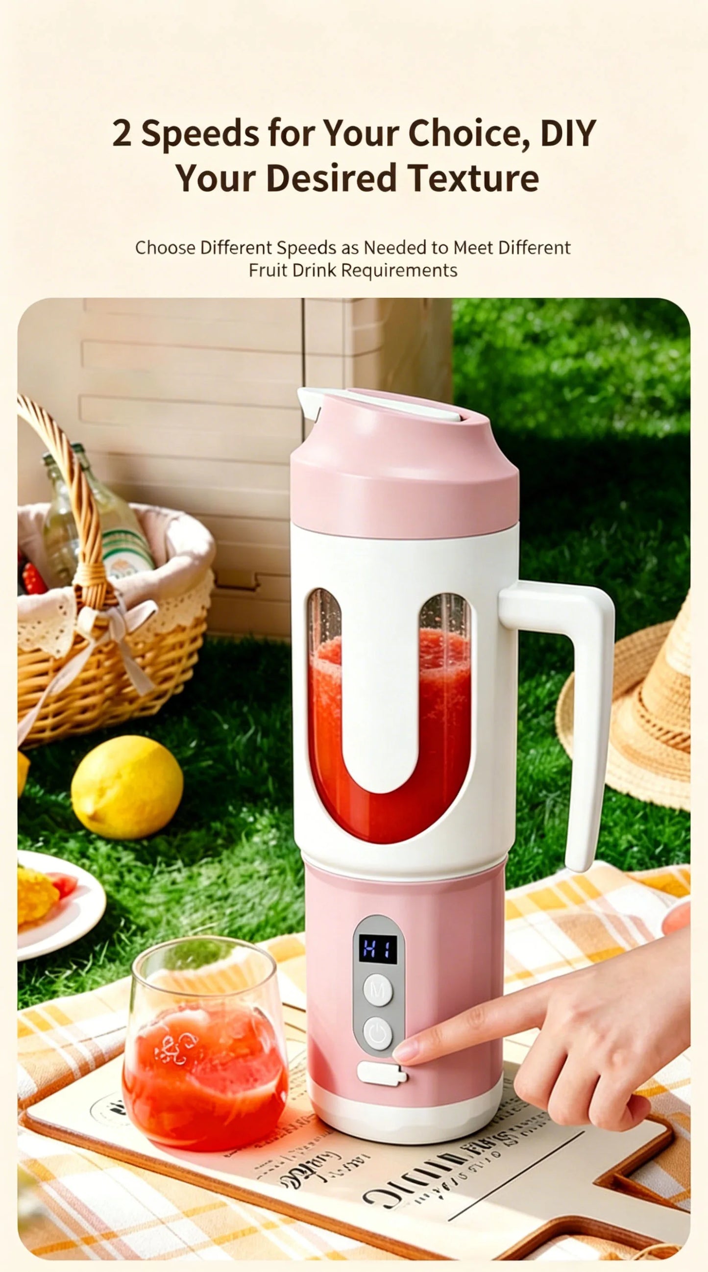 Dual Blades Wireless USB Rechargeable Portable Juicer Cup Multifunctional Fruit Vegetable Blender for Watermelon Fresh Juic