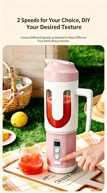 Dual Blades Wireless USB Rechargeable Portable Juicer Cup Multifunctional Fruit Vegetable Blender for Watermelon Fresh Juic
