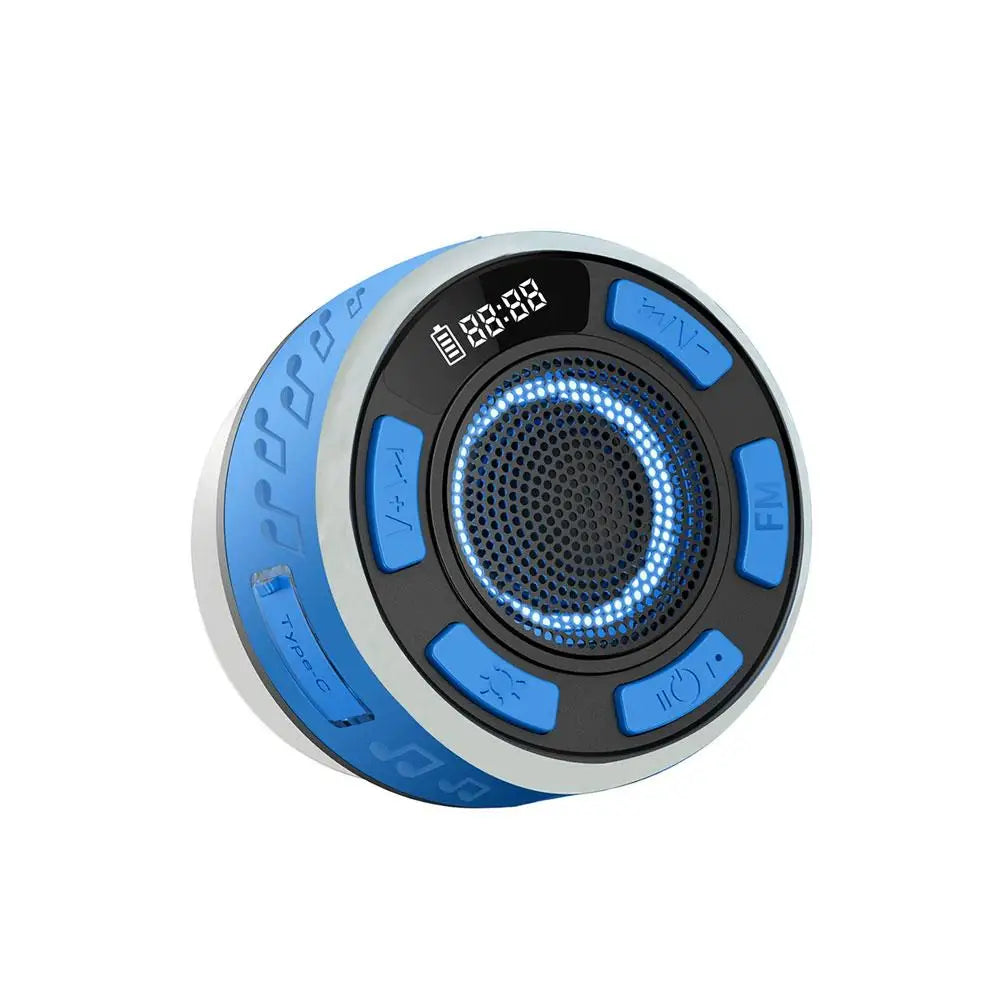Waterproof Bluetooth Speaker with Strong Suction Cup, Mini Portable Wireless Shower Speaker for Bathroom, Home Outdoor Use
