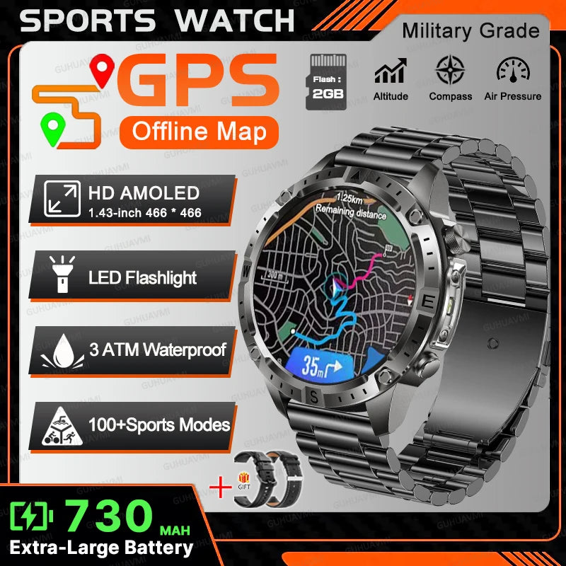 Waterproof Compass BT Call Swim Sports Bracelets For Men